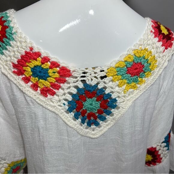 LTX Sportswear Gauze Granny Square Crochet Coverup - M - Picture 7 of 11